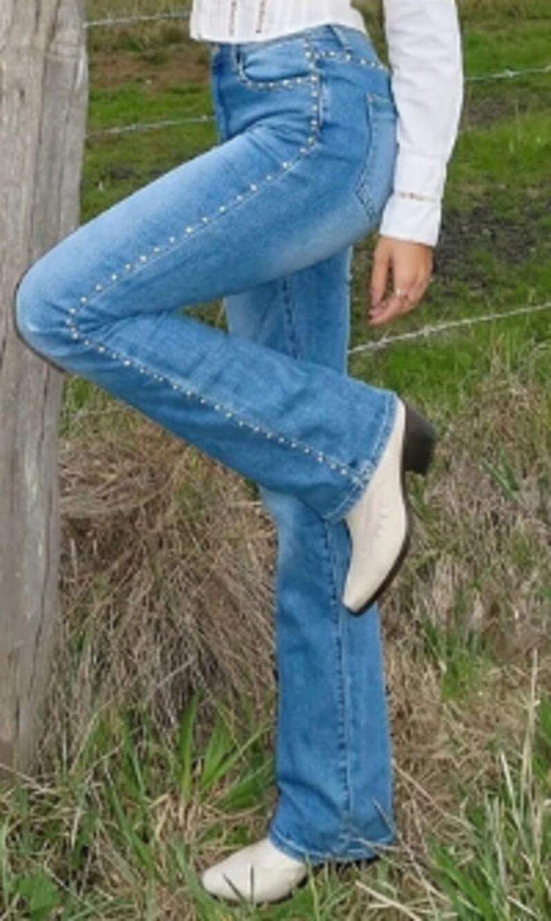 Vibrant Vbrt Pearl Studded Bootcut Jeans Sz 1 (24 Waist)